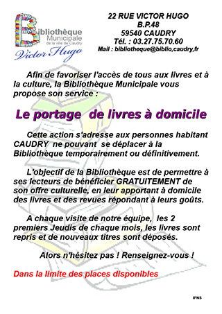 Bibliothèque Municipale - Portage de livres à domicile