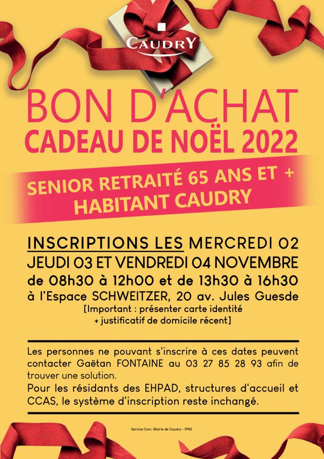 Bon d’Achat Cadeau de Noël 2022 Vivre à Caudry Actualités