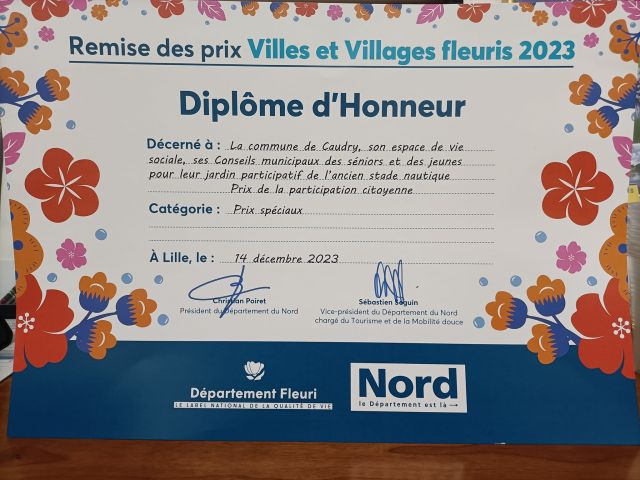 Diplôme d'honneur Villes et Villages fleuris ...