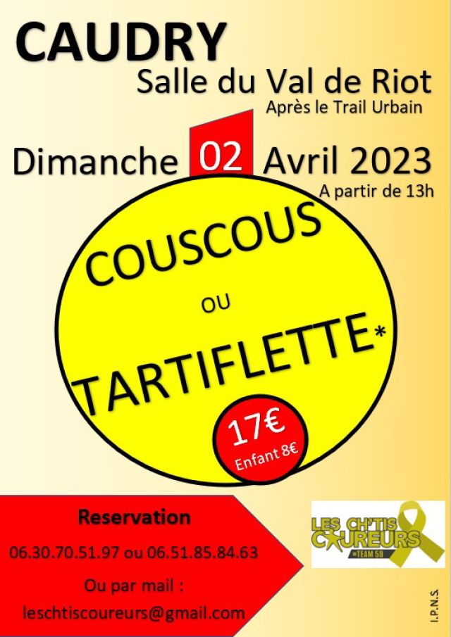 Info repas trail urbain de caudry 2023