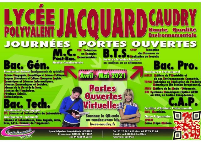 Journées portes ouvertes virtuelles au Lycée polyvalant Jacquard de Caudry