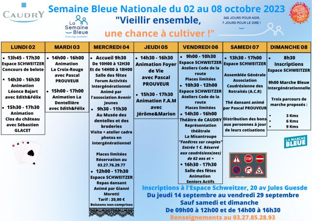 Programme de la semaine bleue ...